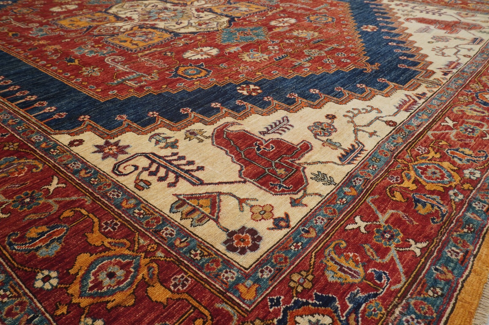 8×10 ft Red Serapi Afghan Hand Knotted Wool Oriental Rug