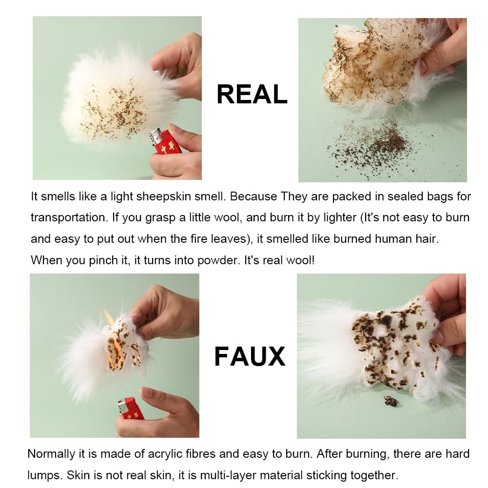 Genuine Fluffy Sheepskin Rug, Shaggy Wool Fur Lambskin Throw Pad for Bedroom …