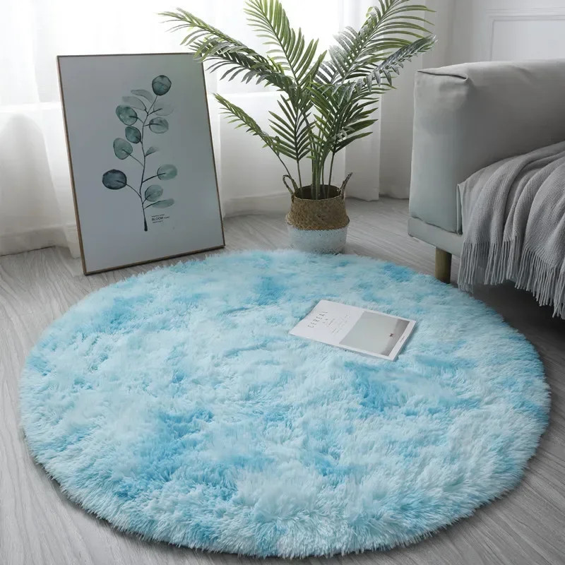 Super Soft Plush Round Rug Mat Fluffy White Carpets For Living Room Home