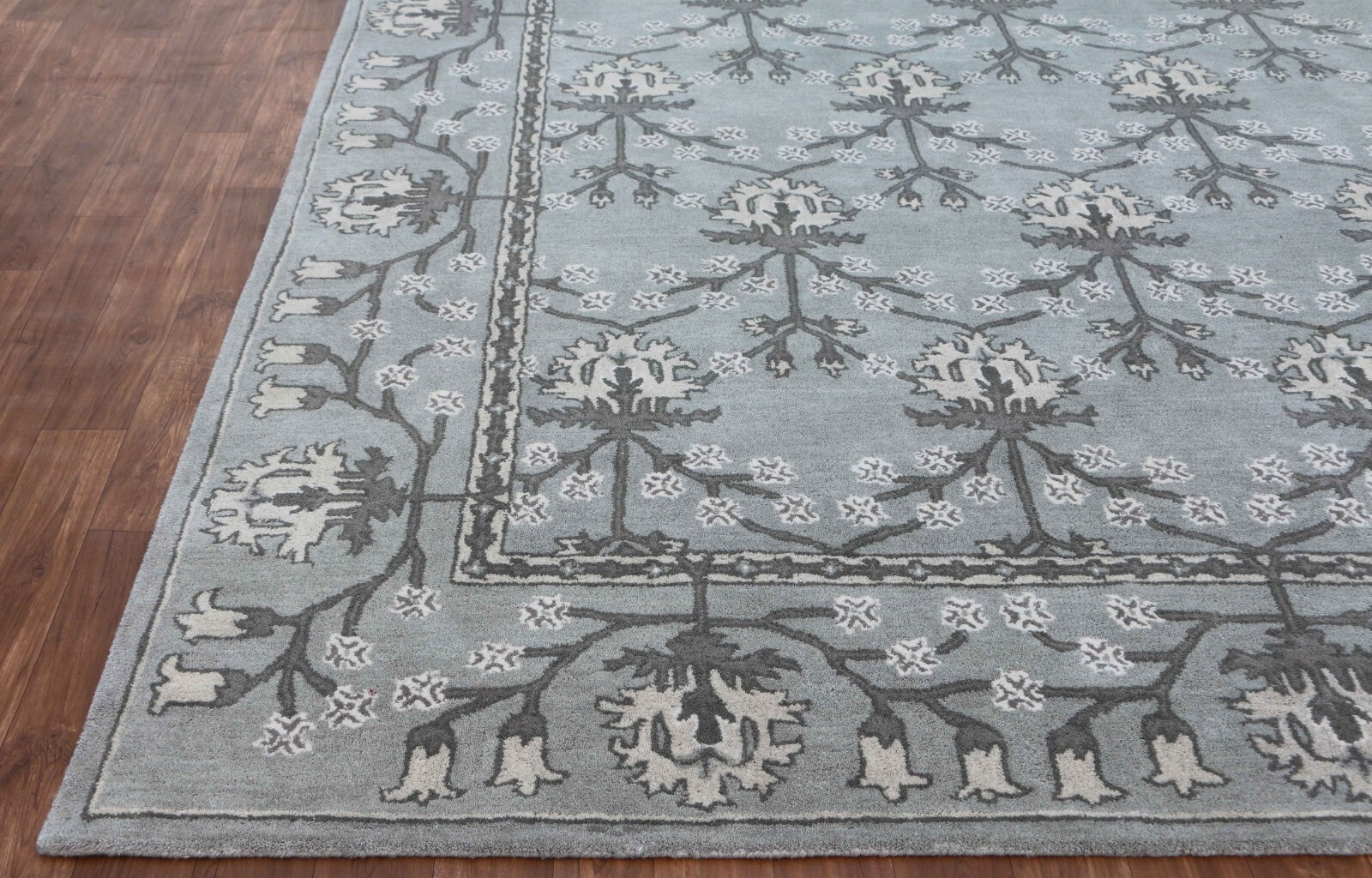 Kethin Gray Border Handmade woolen tufted rugs Without Tariff & duty