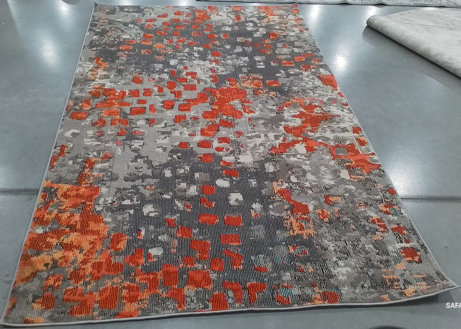GREY / ORANGE 5′-3″ x 7′-6″ Flaw in Rug, Reduced Price 1172805585 MAD425H-5