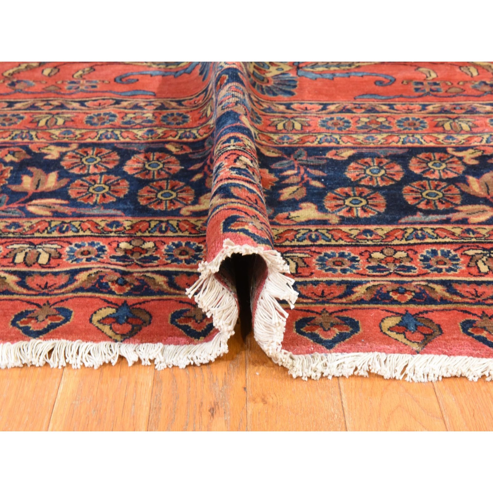 10’4″x14′ Chili Red Hand Knotted Rug Antique Zoroastrian Saroogh Pure Wool 78498