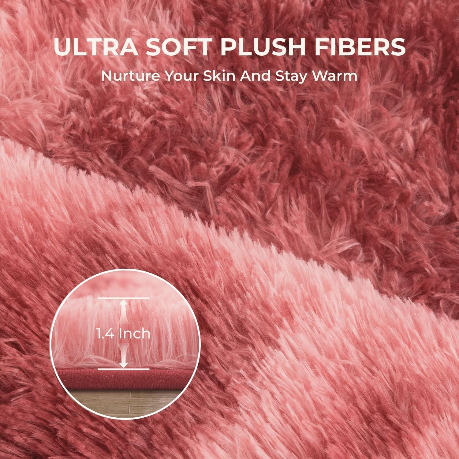 Fluffy Area Rugs Soft Shag Plush Dark Red Carpet for Living Room Bedroom Floor