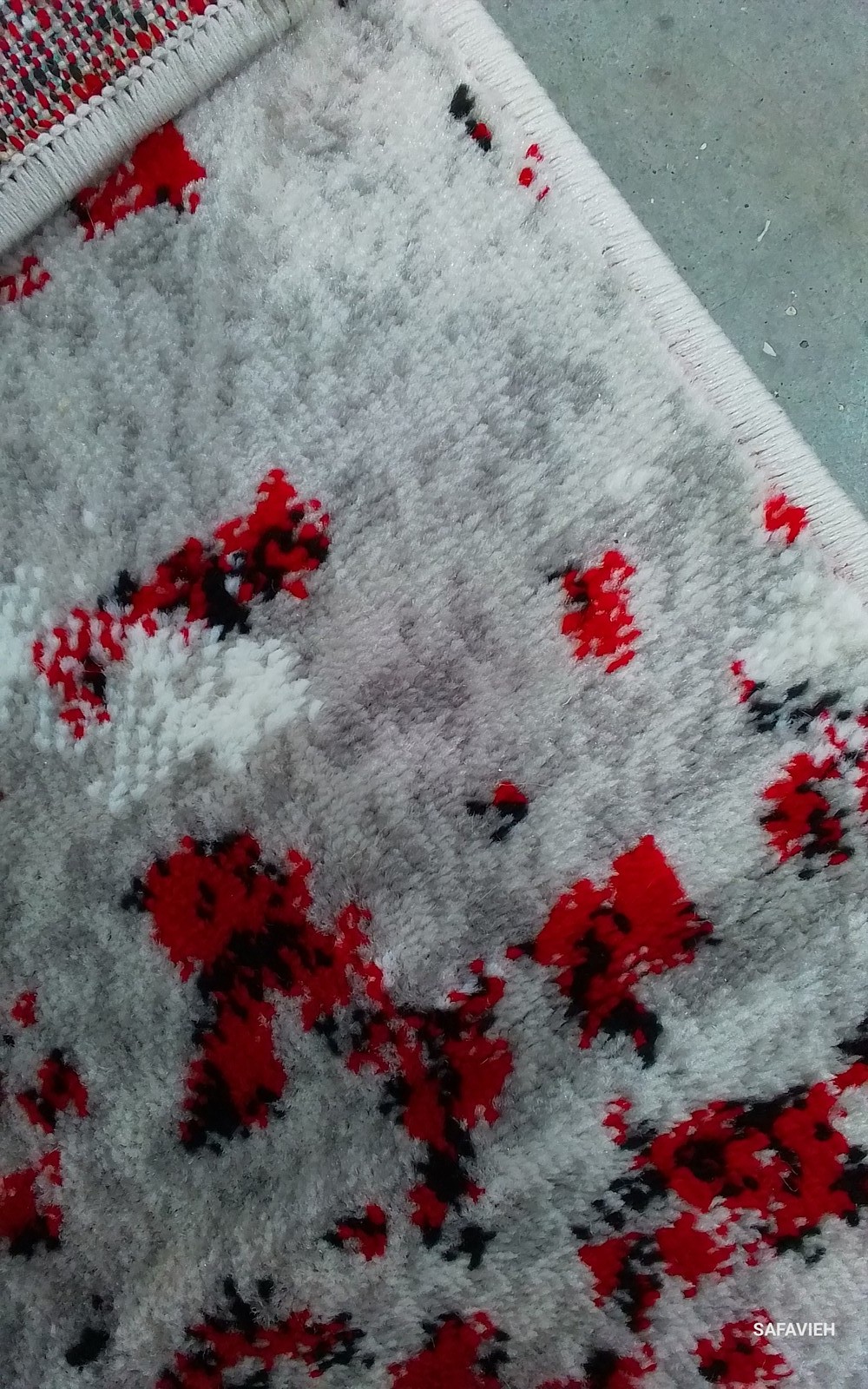 GREY / RED 5′-1″ x 7′-6″ Back Stain Rug, Reduced Price 1172795417 SKY193Q-5