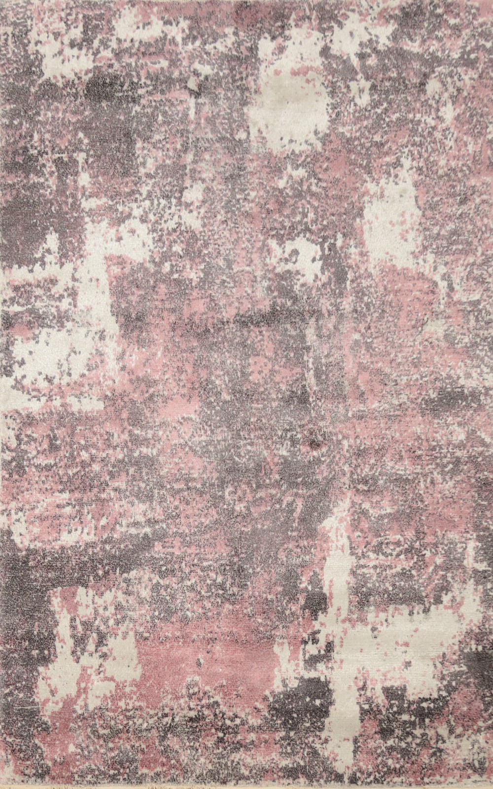 Distressed Look Nepalese Area Rug 5×7 Ft Hand-Knotted Wool & Silk Carpet Modern