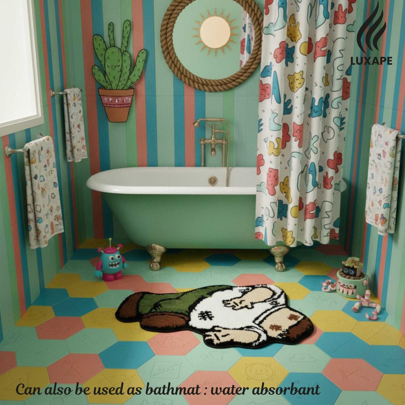 Luxape Peter Rug Character Fun Rugs Peter Handmade & Premium 32in 80cm Grif…