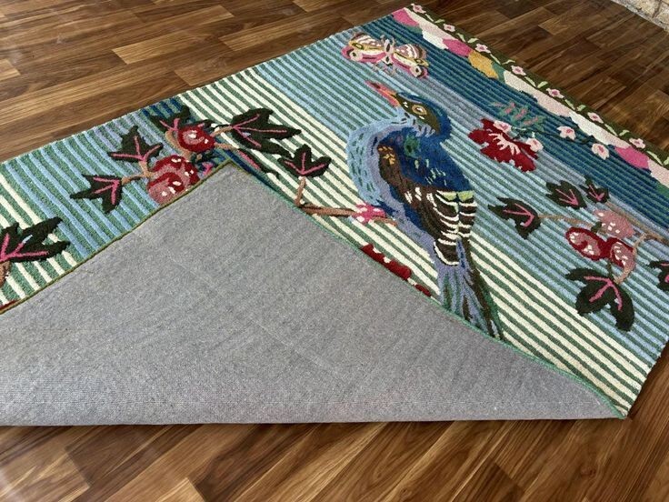 Bird Hand Tufted Nathalie Lete Tufted Wool Rug Multi Colored Soft Rug 5×8 6×9 .