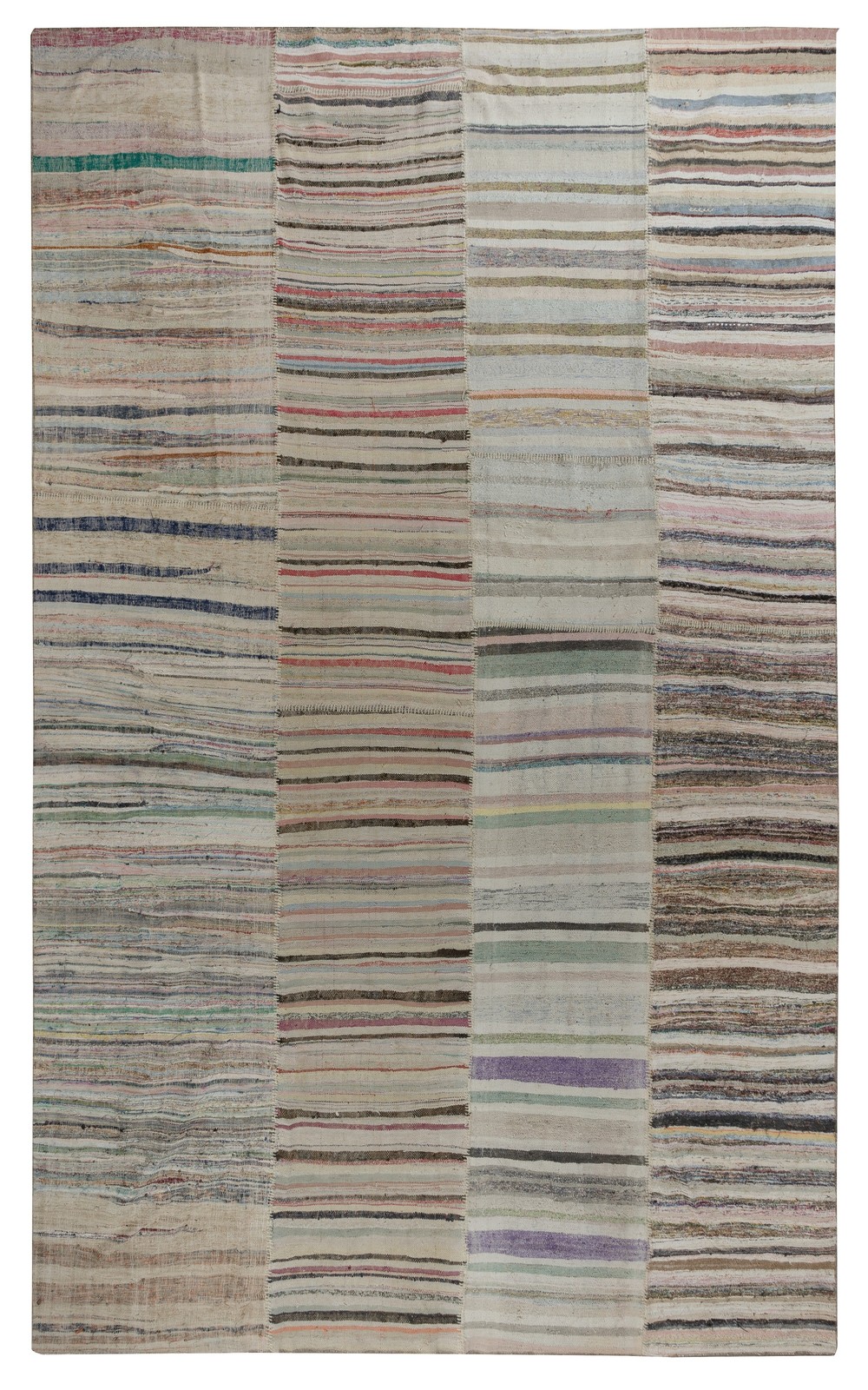 11.5×17.3 ft Adjustable Vintage Oversize Kilim, Handwoven Cotton Turkish Rag Rug