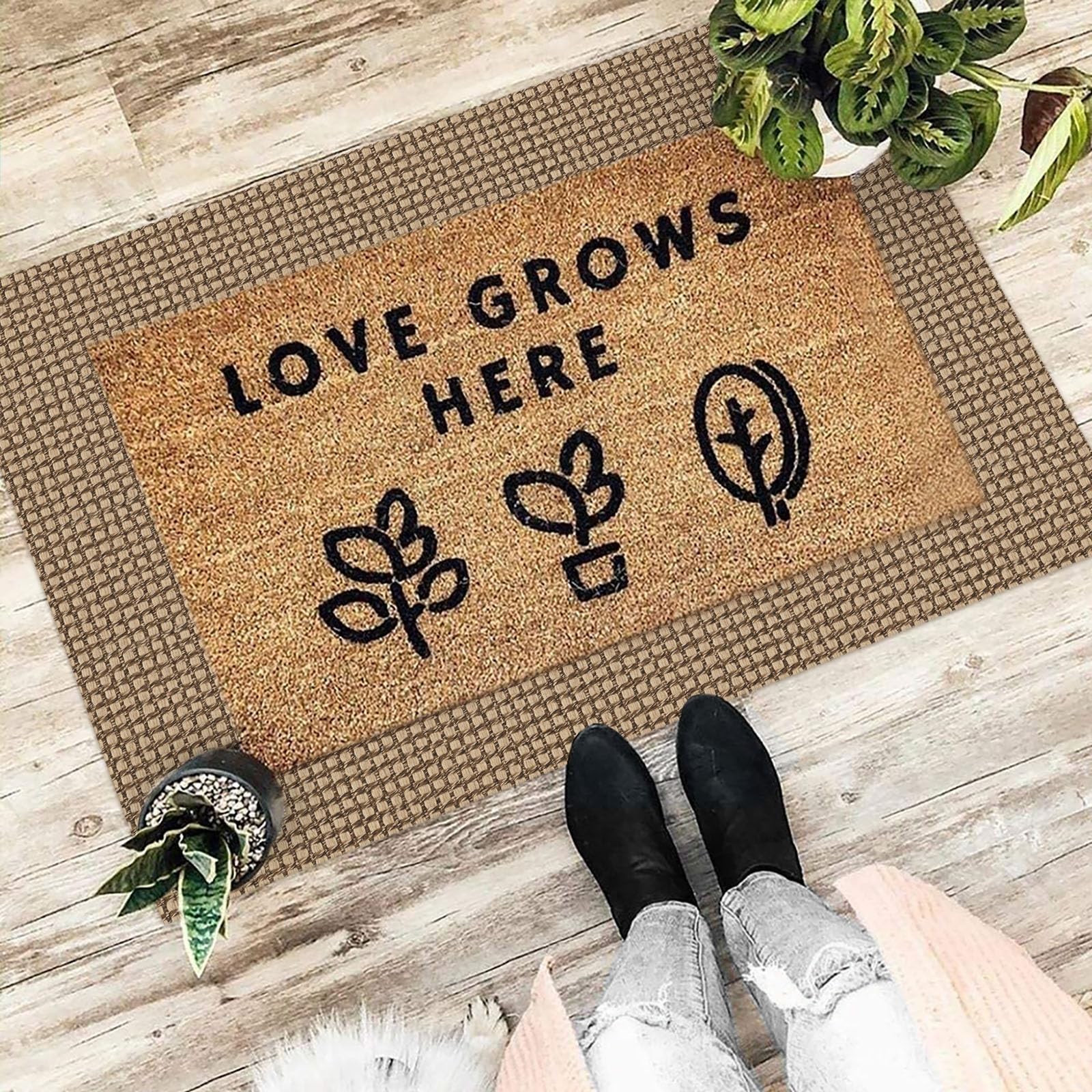Woven Area Rug 2×3 Ft Washable 0.19 in Thick Non Slip Braided – Indoor Outdoor