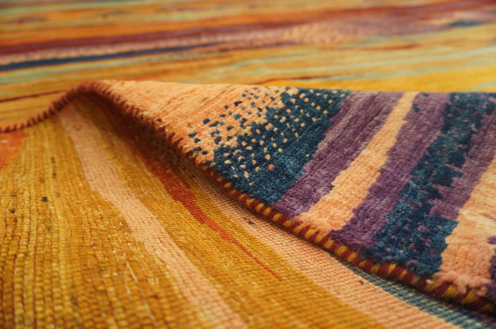 8 x 10 ft Multicolor Landscape Gabbeh Tribal Afghan Hand Knotted Wool Area Rug
