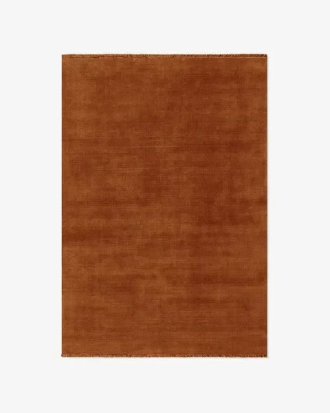 Nordic Knots Grand Rust Rug Hand Tufted New Zealand Wool Plush Area Carpet