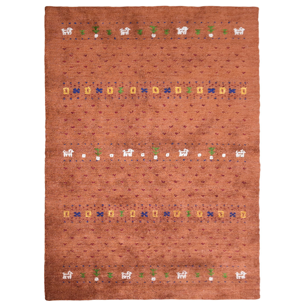 Eco-Friendly Hand Knotted Loom Silk Mix Area Rug Contemporary Orange BBLSM585
