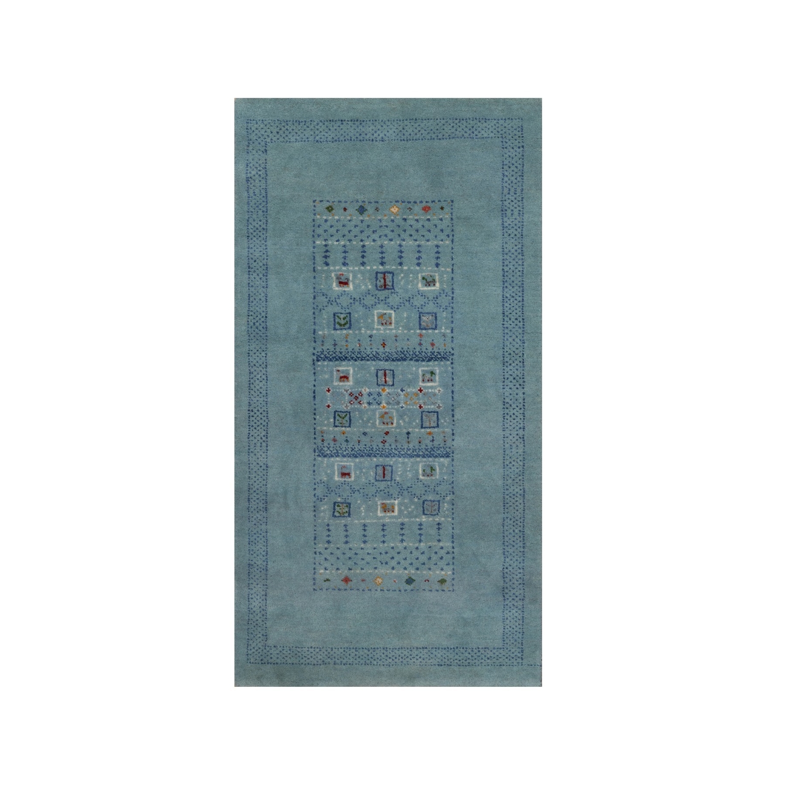 2’3″x4’5″ Blue Thick and Plush Lori Buft Wool Hand Knotted Oriental Rug R91319