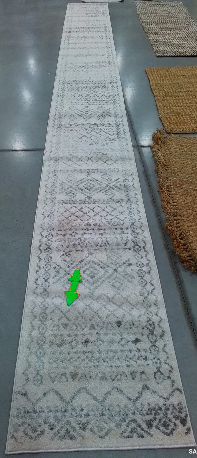 IVORY / GREY 2′-0″ x 19′-0″ Stained Rug, Reduced Price 1172799537 TUL268A-219