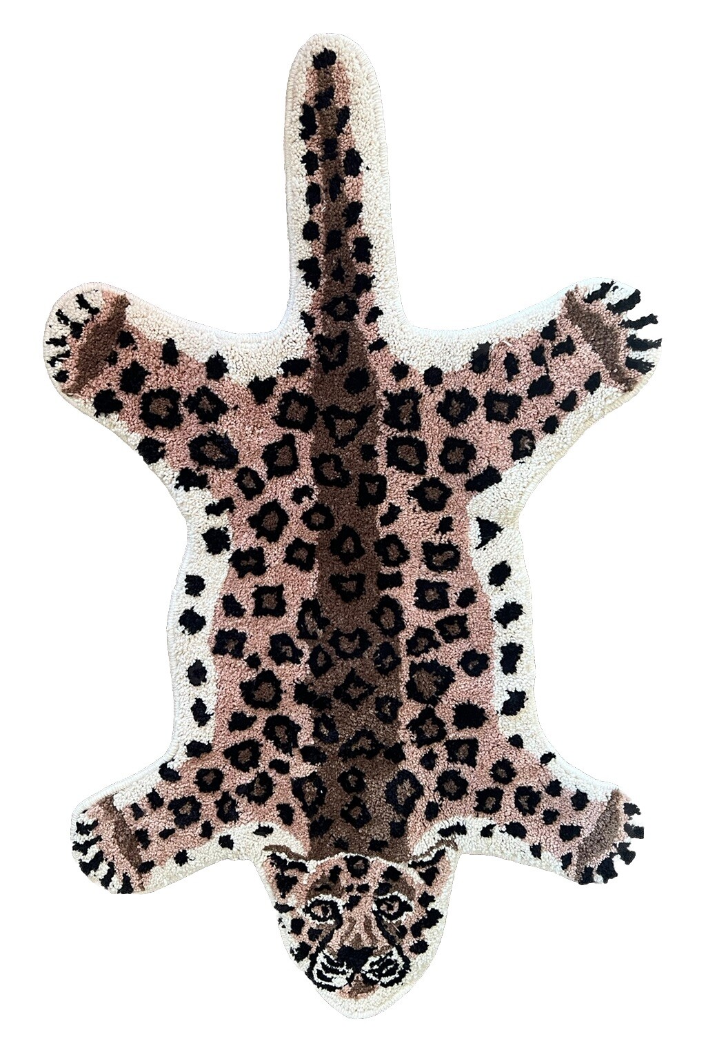 Kids 2’x3′ Brown Animal Print Tiger Leopard Cheetah Bedroom Rug 26″x42″ Children