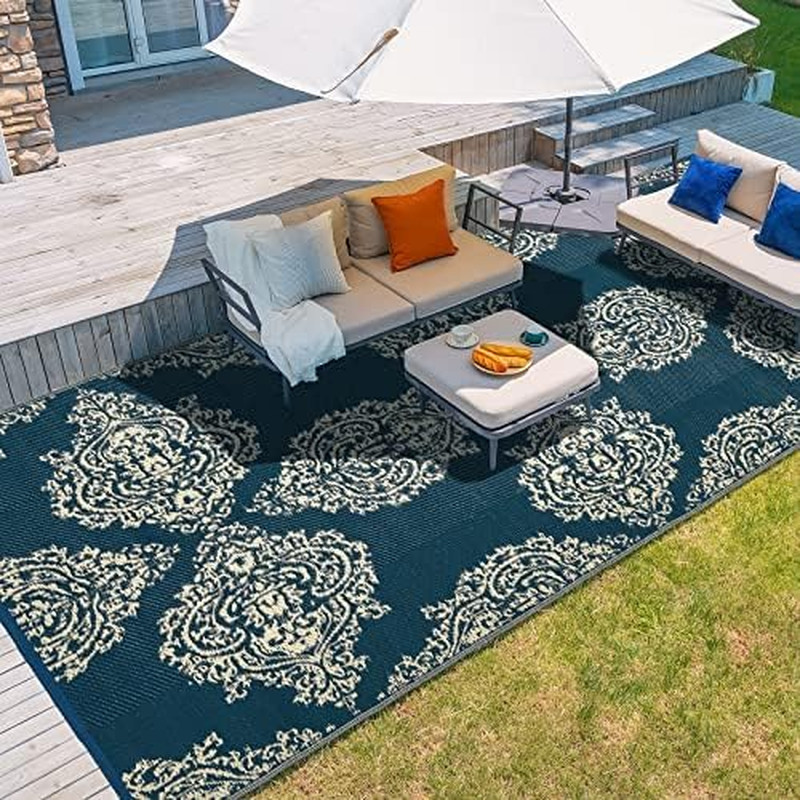 Outdoor Rug, 9X18Ft Waterproof Reversible Mat Indoor Outdoor Rugs Carpet, Small