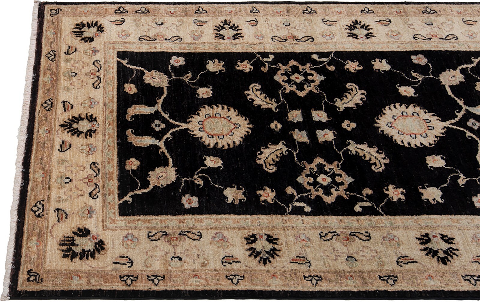 Ziegler 247×81 cm hand knotted oriental fine black runner carpet