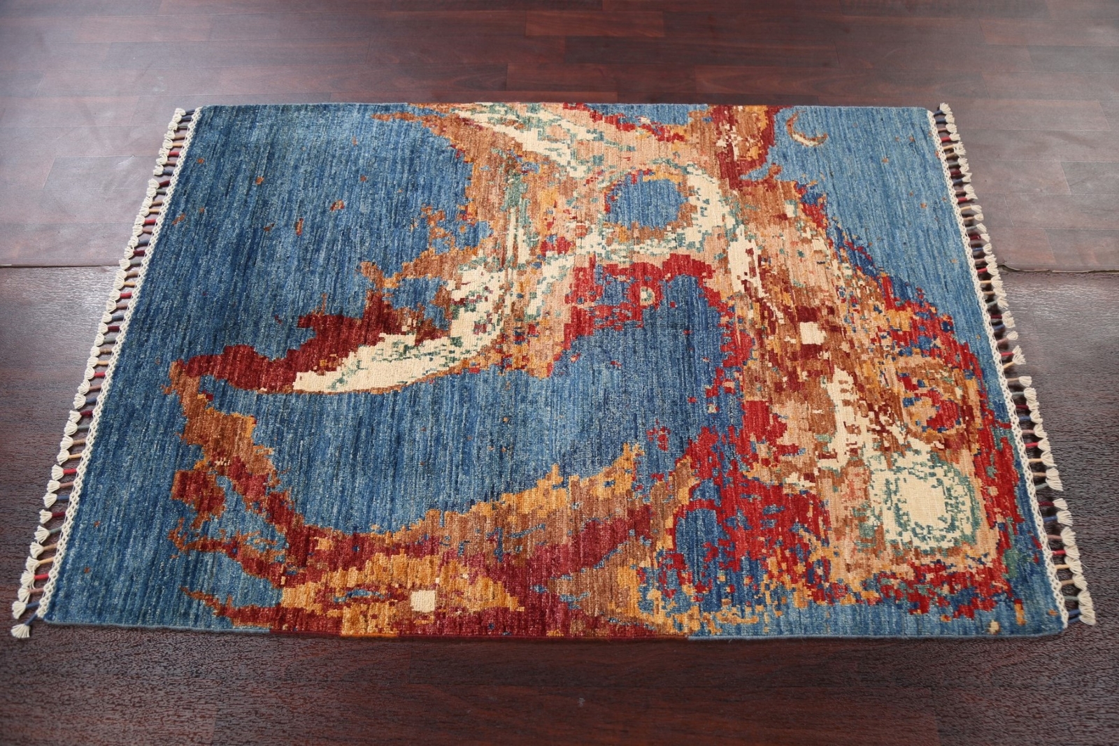 High-quality Modern Wool Rug 3×5 ft Eye-Catching Abstract Design Rug