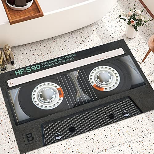 Music Record Black Area Rug Runner Music Carpet for Bedroom Living Room