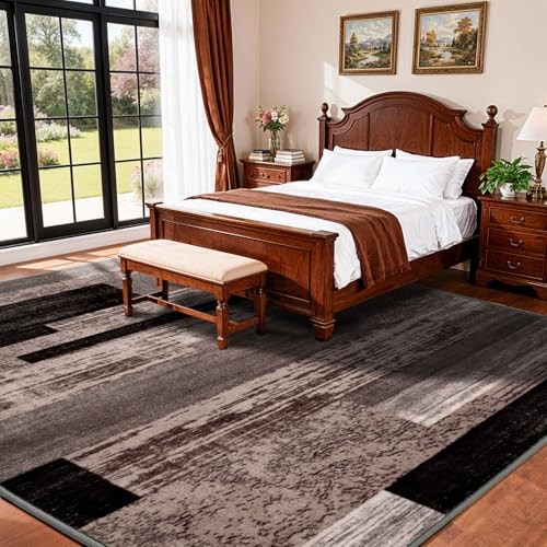 5×7 Washable Area Rugs for Living Room and Bedroom, Vintage Checkered Pattern