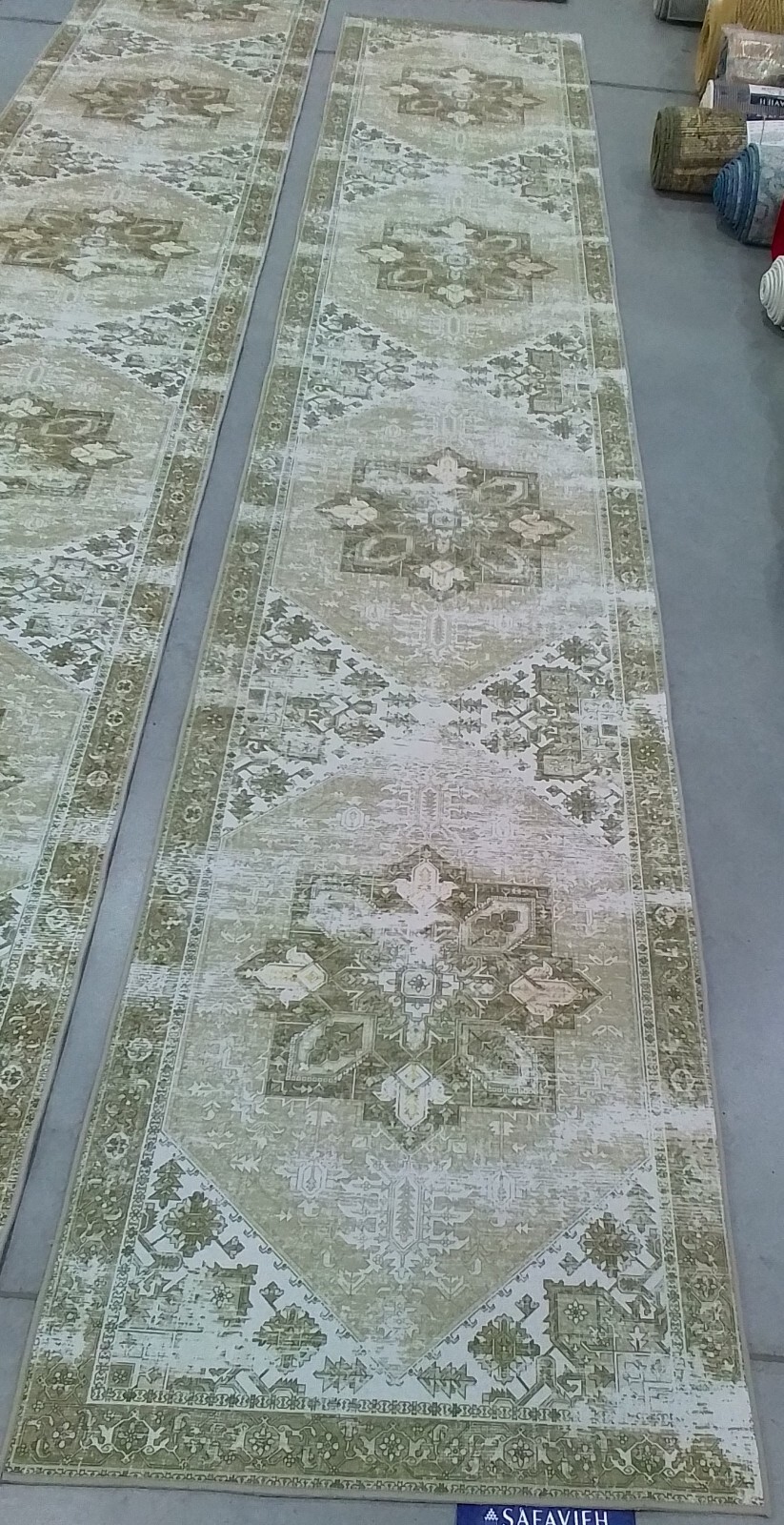 SAGE / IVORY 2′-6″ x 14′-0″ Back Stain Rug, Reduced Price 1172765410 TSN102W-214
