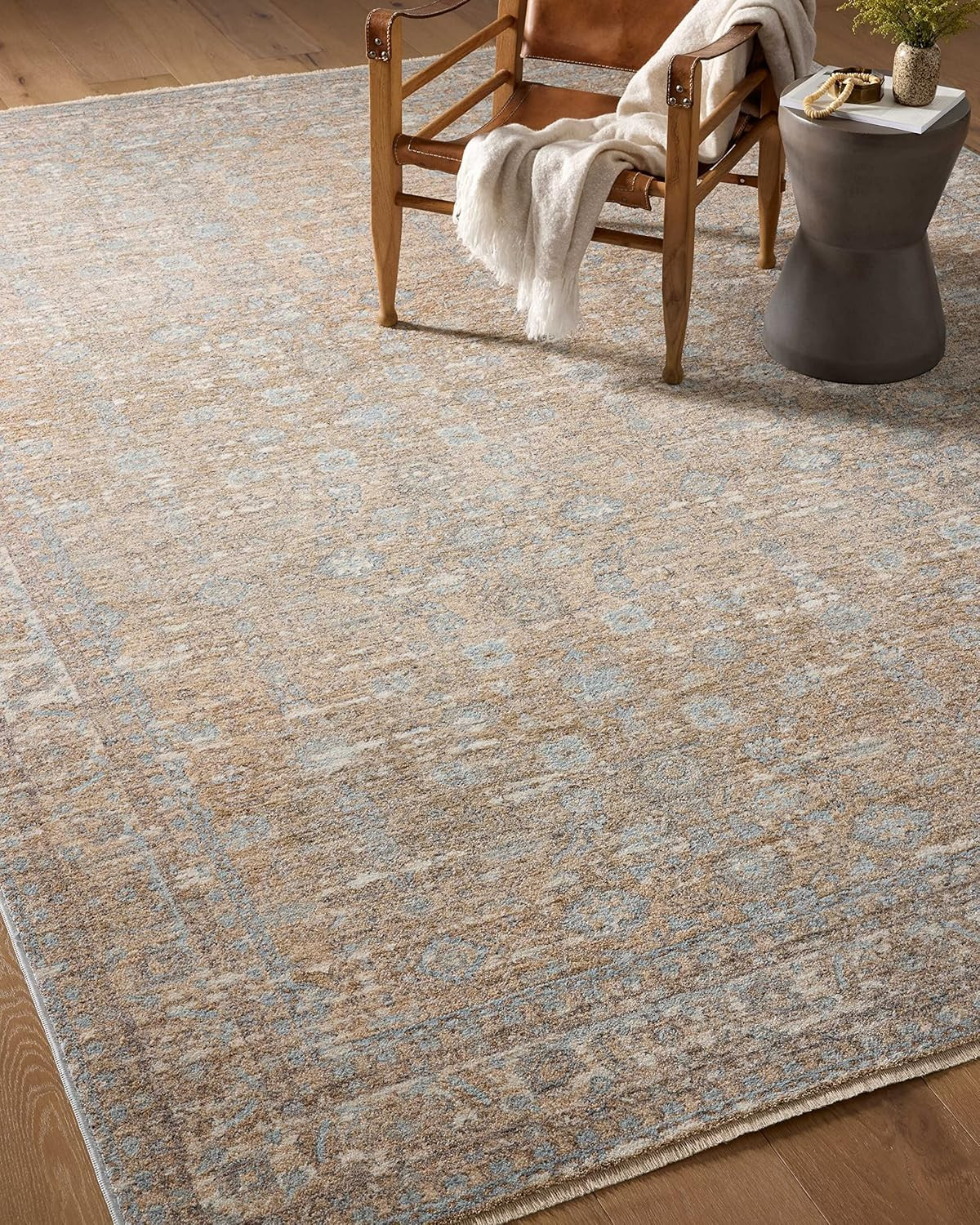 Loloi Angela Rose Blake BLA-05 Sand/Sky Area Rug 7’10” x 10’2″ with Fringe