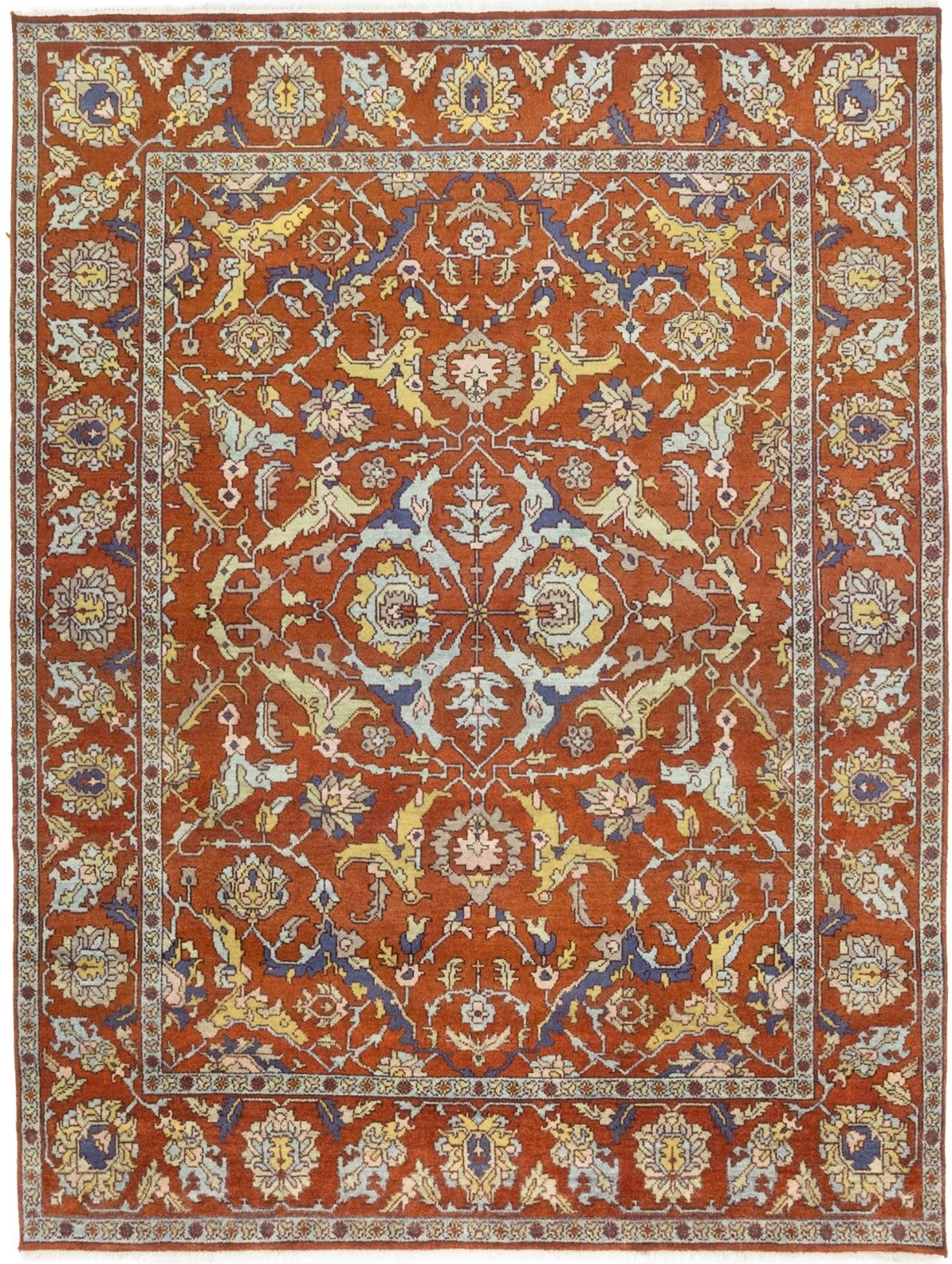 Vintage Chobi Serapi Floral Oriental Rug 9X12 Large Farmhouse Decor Carpet