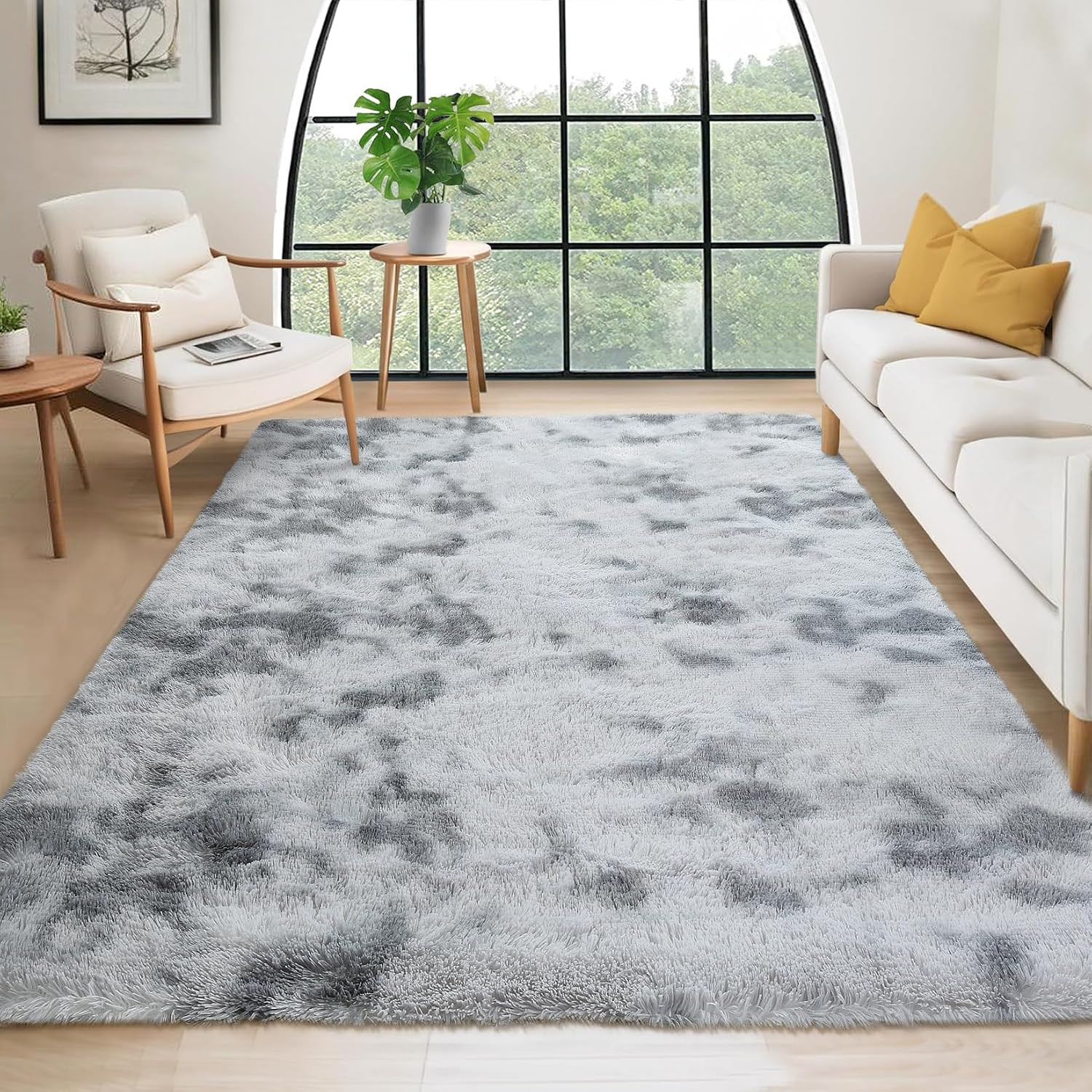 2’X6′ Soft Fluffy Runner Rug for Hallway, Tie-Dye Fuzzy Shaggy Runner for Bedsid