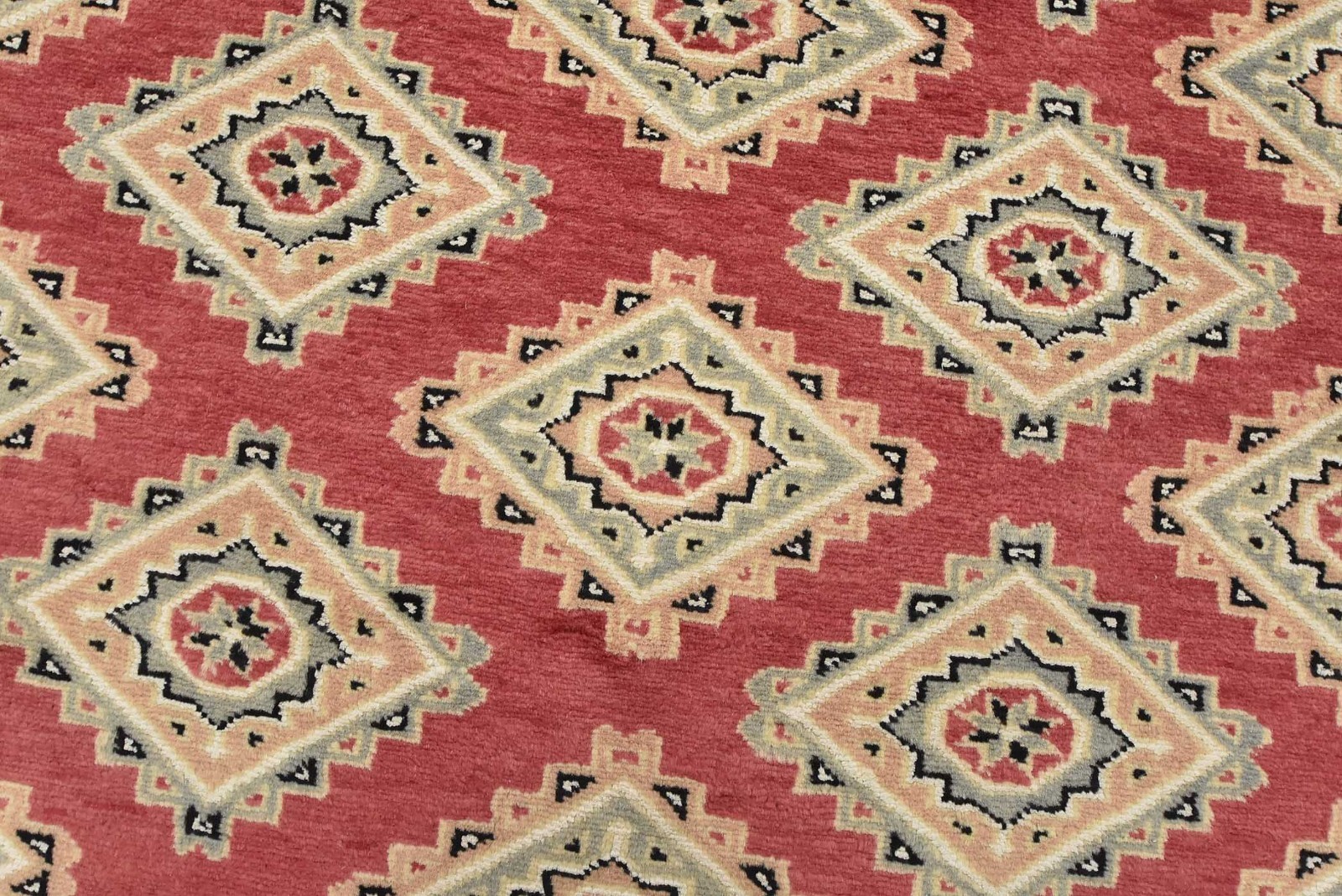 Bokhara Jaldar Rug 4’2” x 6’3” Pink Wool Tribal Hand-Knotted Oriental Carpet