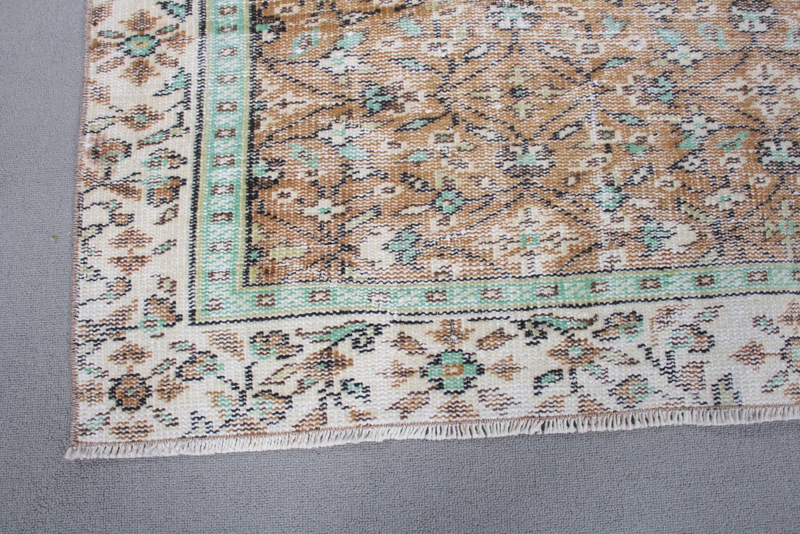4,8×8,7 ft Large Turkish Rug, Beige Floral paisley Vintage Rug