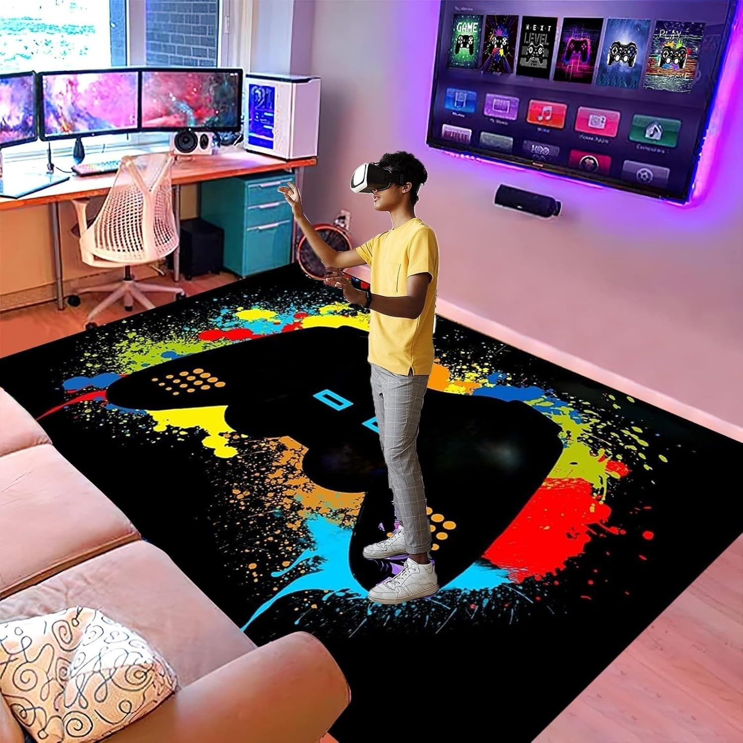 Video Game Door Mats Rugs Carpets Kids Teen Boy Room Hardwood 20×31 Inch