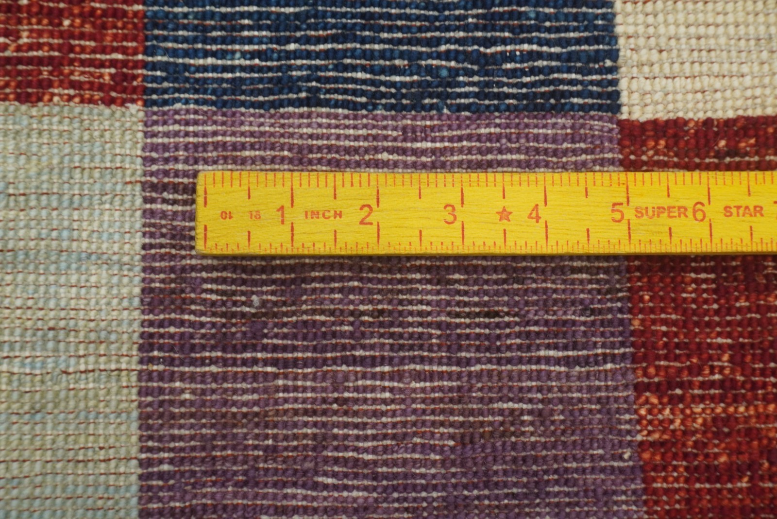 4×6 ft Check Gabbeh Multicolor Afghan Hand Knotted Wool Area Rug