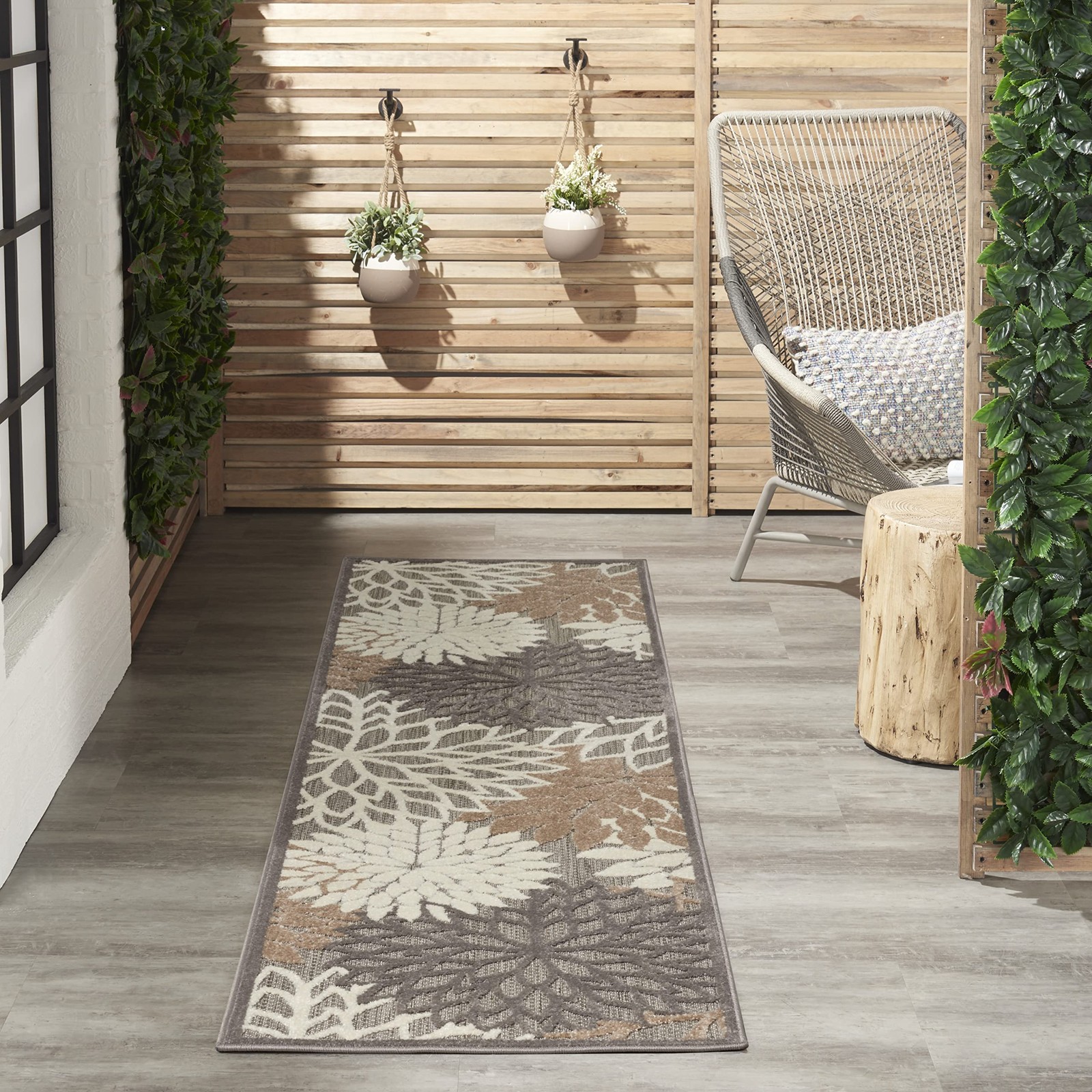 Home Aloha Natural 2’3″ x 10′ Area Rug – Easy Clean, Non Shedding, Bed Room, …