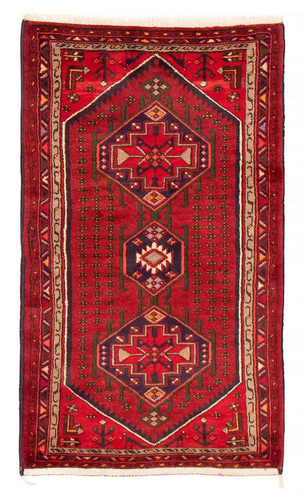 Vintage 3’1″ x 5’3″ Traditional Hand Knotted Vegetable Dye Wool Area Rug