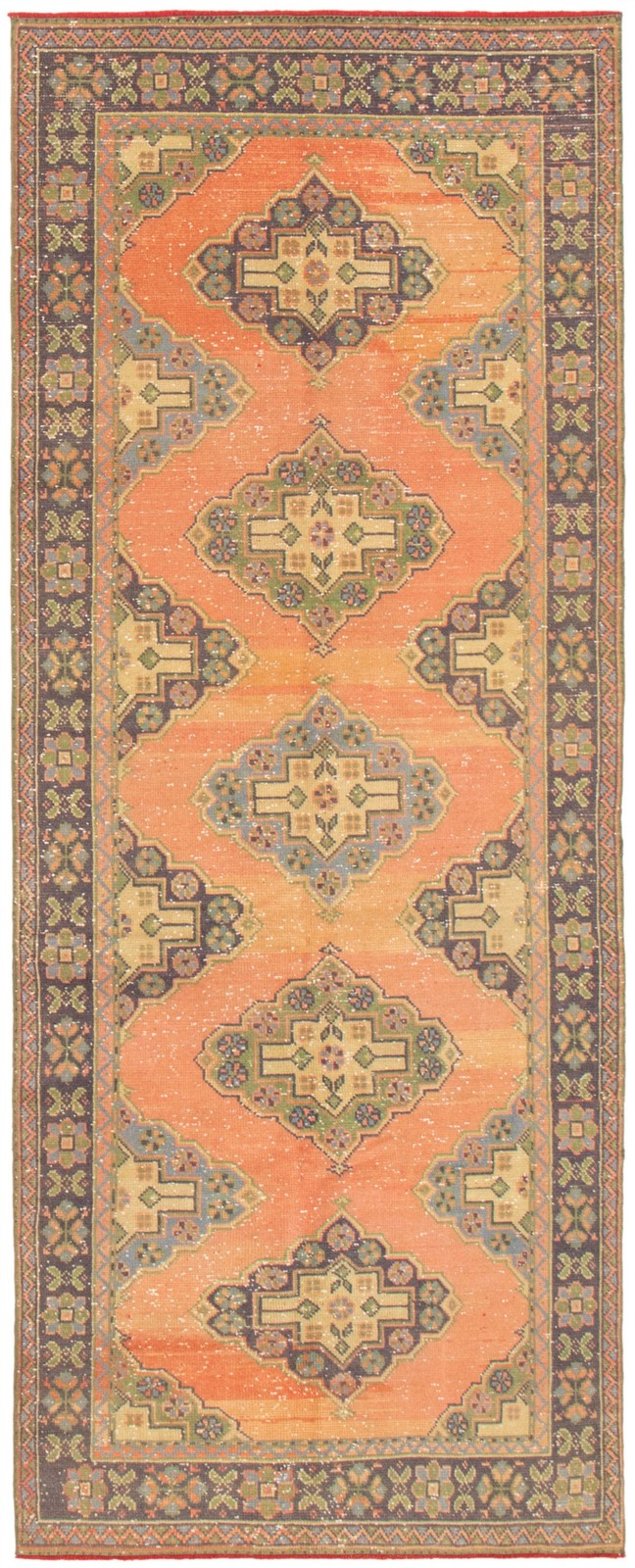 Vintage 4’3″ x 11’6″ Traditional Hand Knotted Vegetable Dye Wool Area Rug
