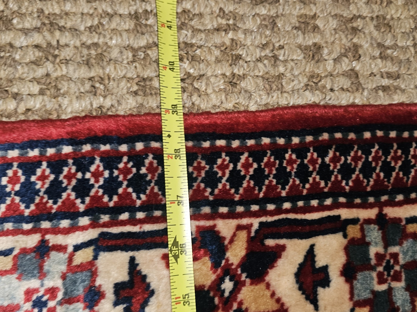 Vintage Oriental Hand-Knotted Area Rug 39″ x 64 1/2″ Wool Carpet