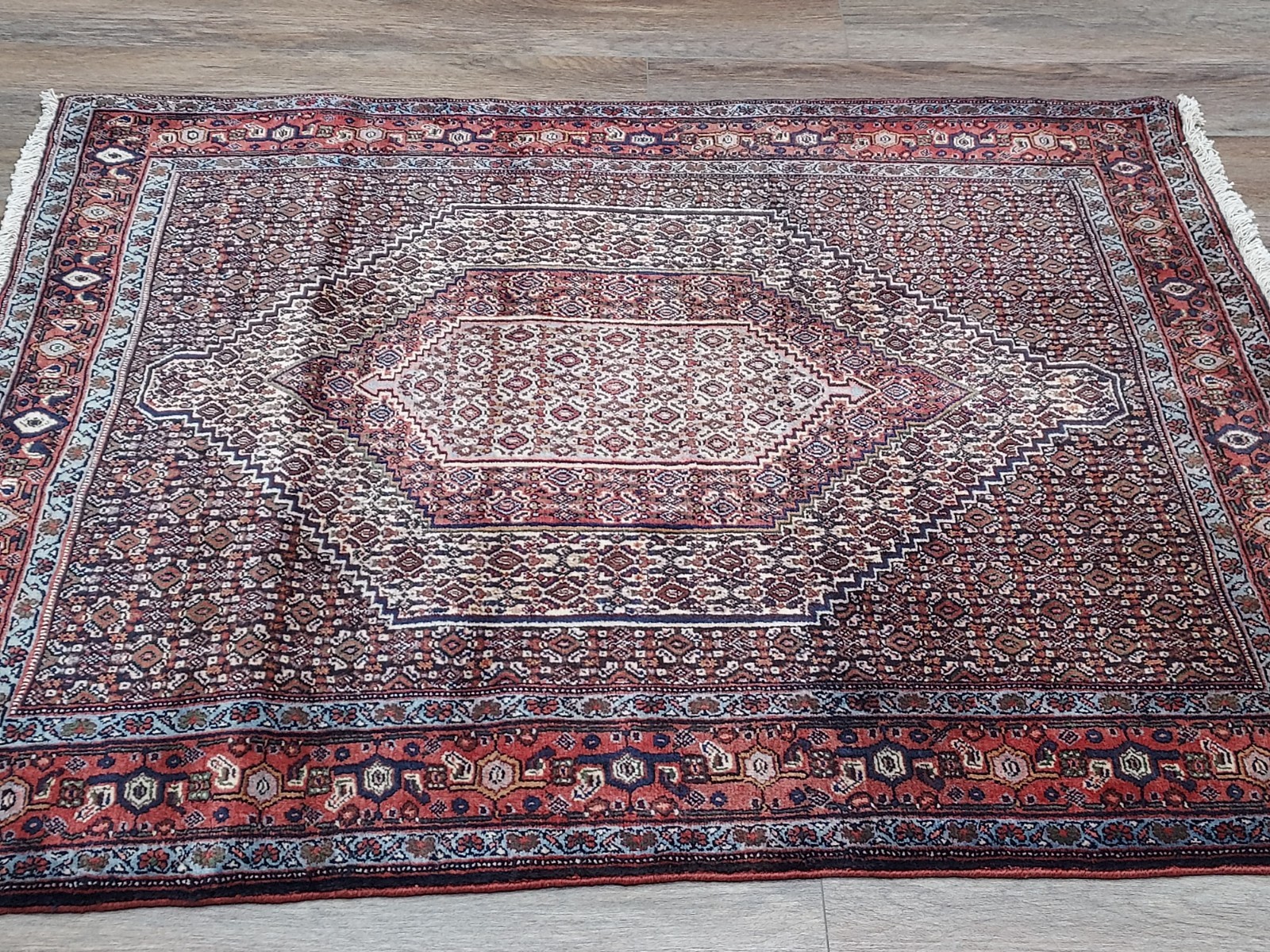 Turkish Hand Made Bohemian Geometric Design, Turkish Rug 4.9×4 Ft