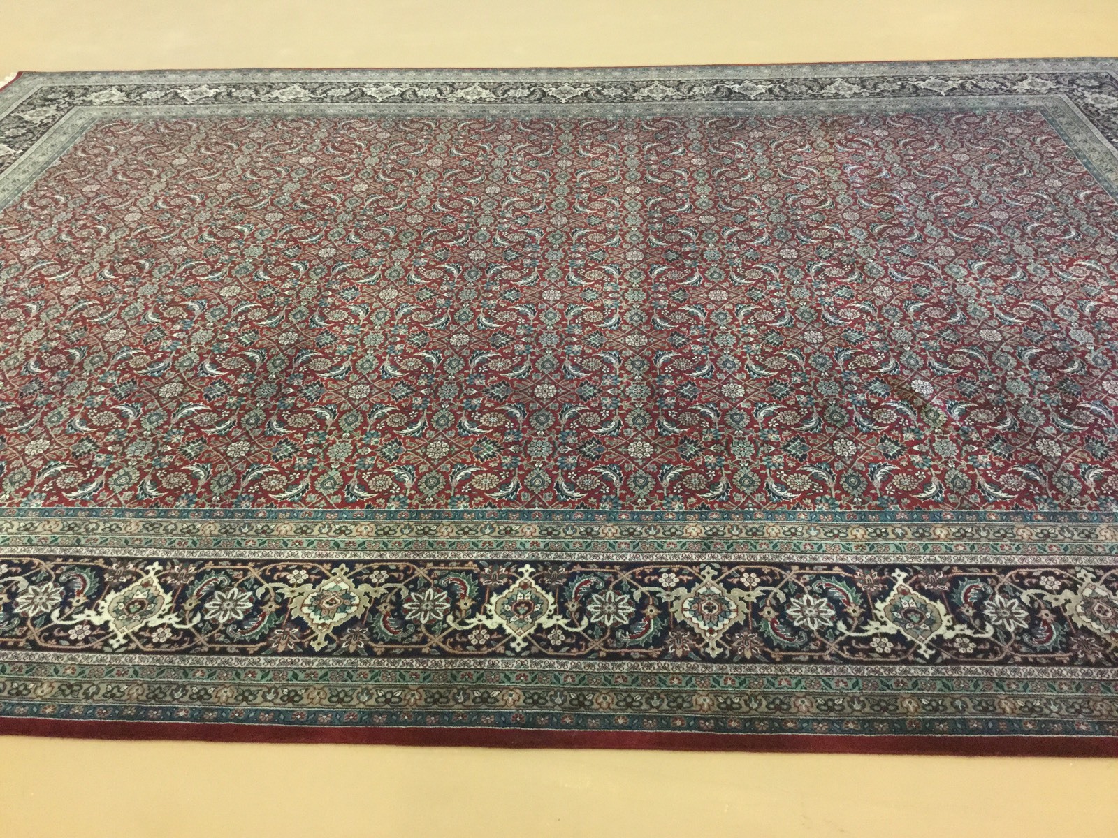 10′.0″ X 14′.3″ Red Navy Blue Super Herati Oriental Rug Hand Knotted