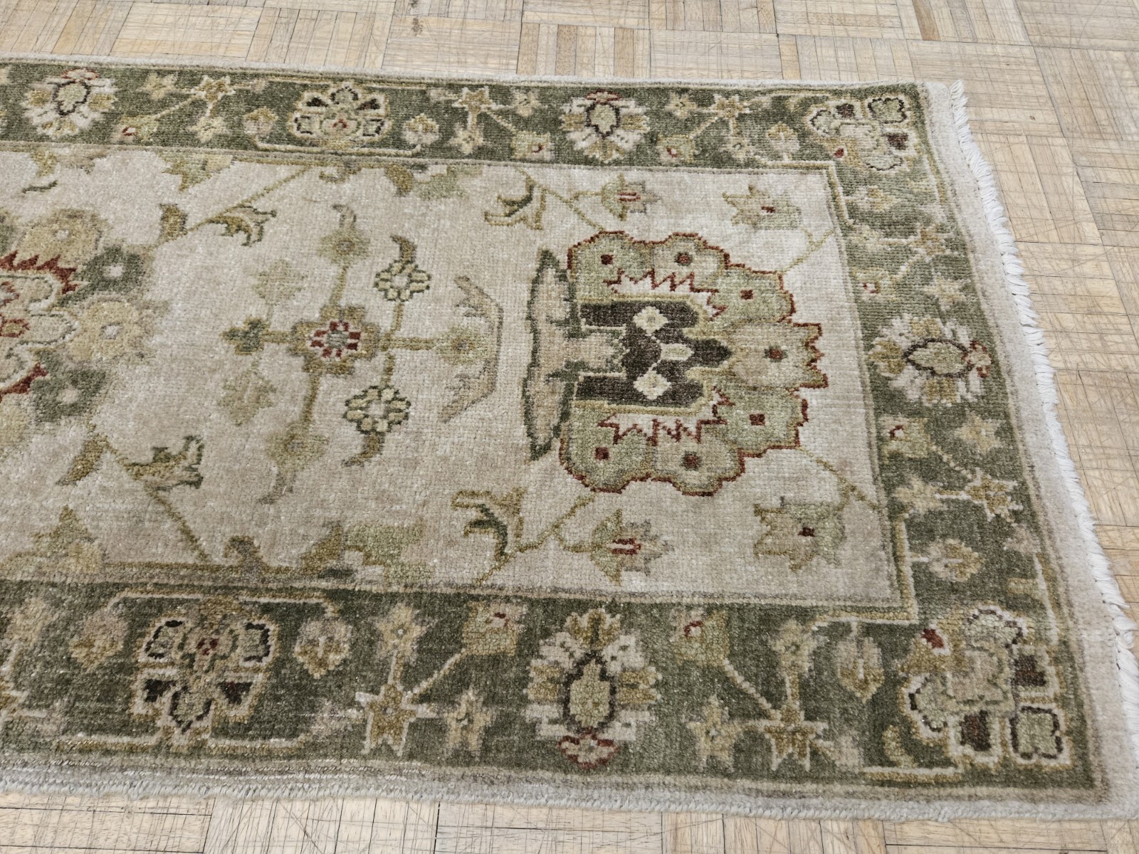 2.6×8 KALATY OUSHAK RUG – FINE HAND WOVEN RUG 100% WOOL GOOD CONDITION