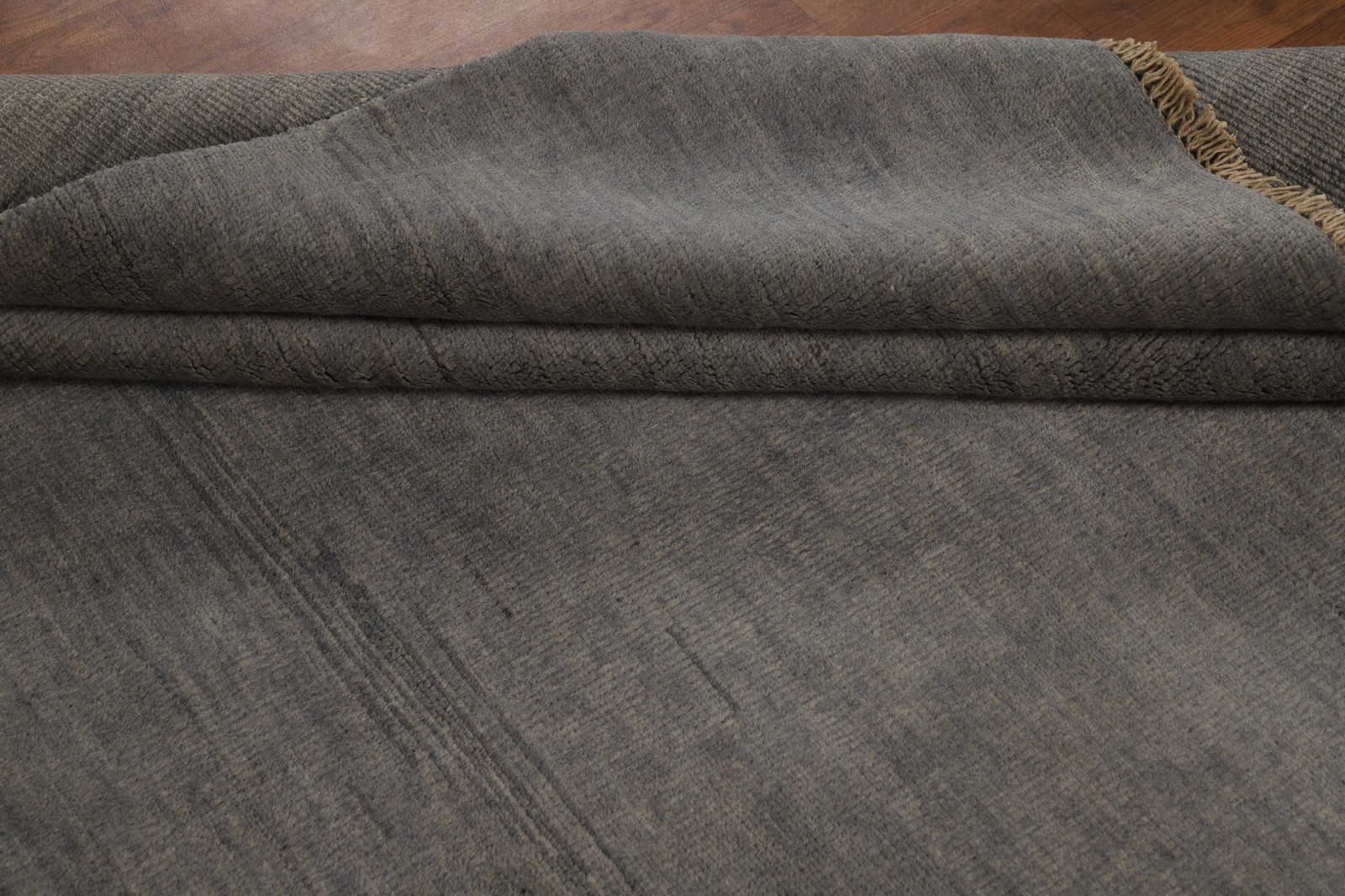 Gray Modern Oriental Area Rug 5×7 Hand-knotted Wool Solid Design for Any Room