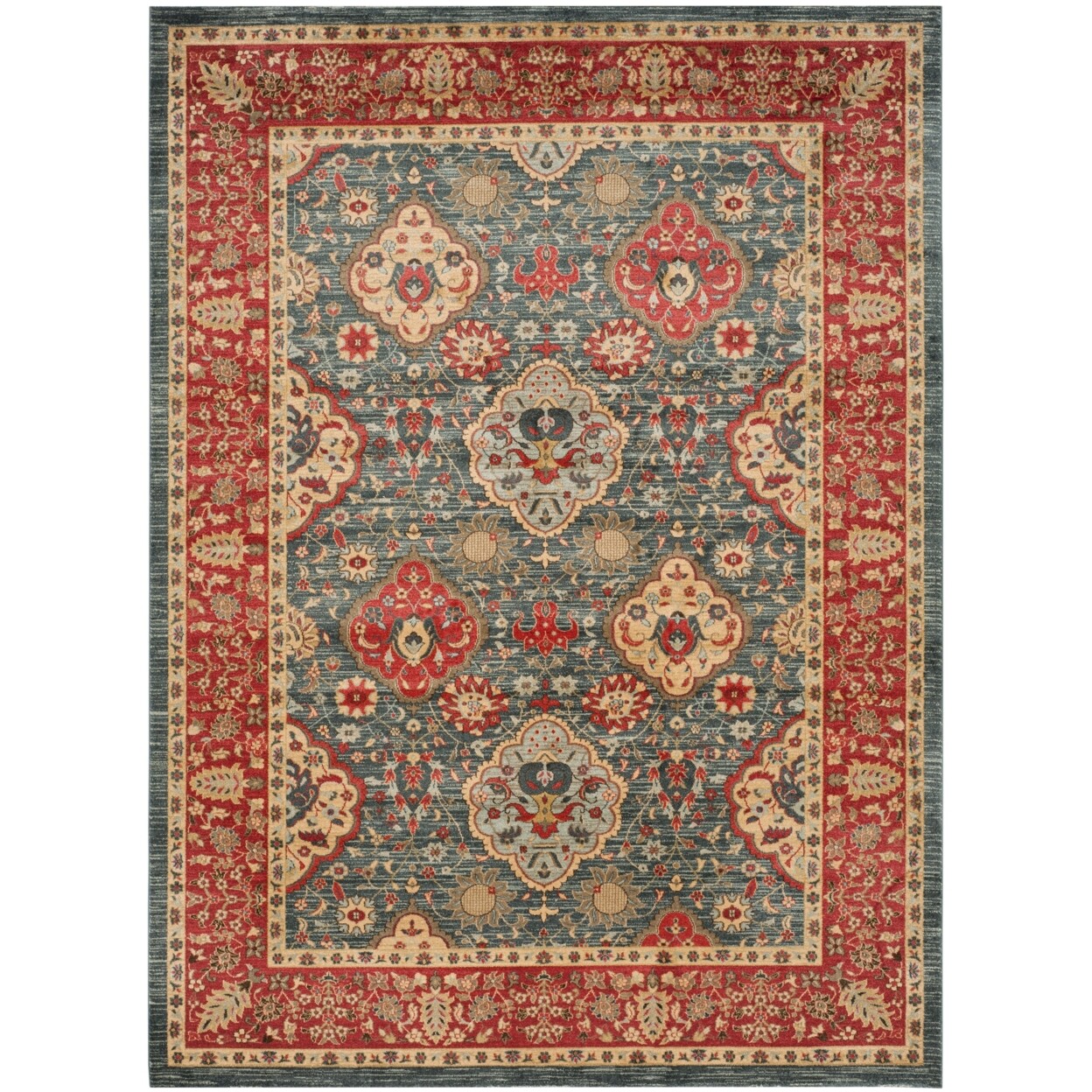 SAFAVIEH Mahal Collection MAH655C Navy / Red Rug