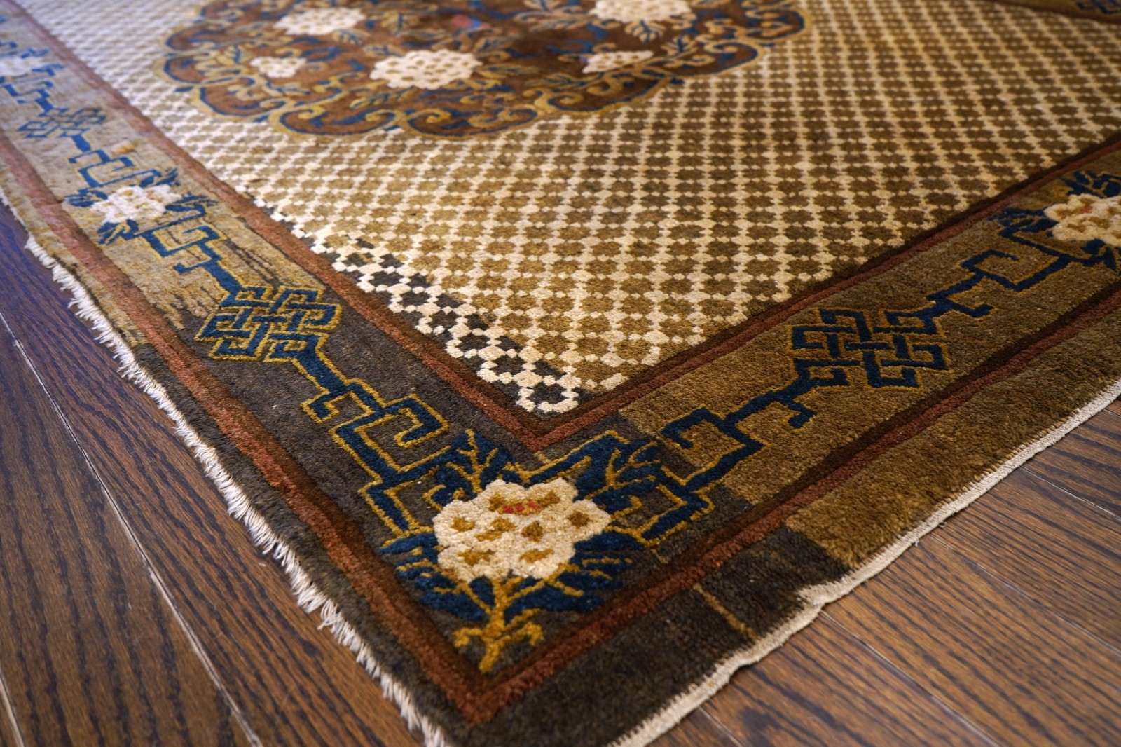4×6 Wool Area Rug Brown Floral | Rug #67359