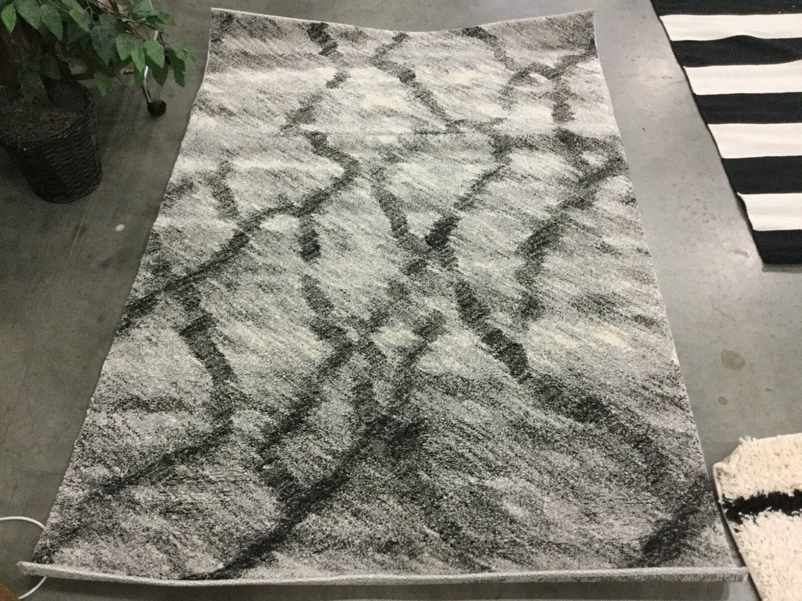 LIGHT GREY / BLACK 4′ X 6′ Flaw in Rug, Reduced Price 1172653722 RET2144-7990-4