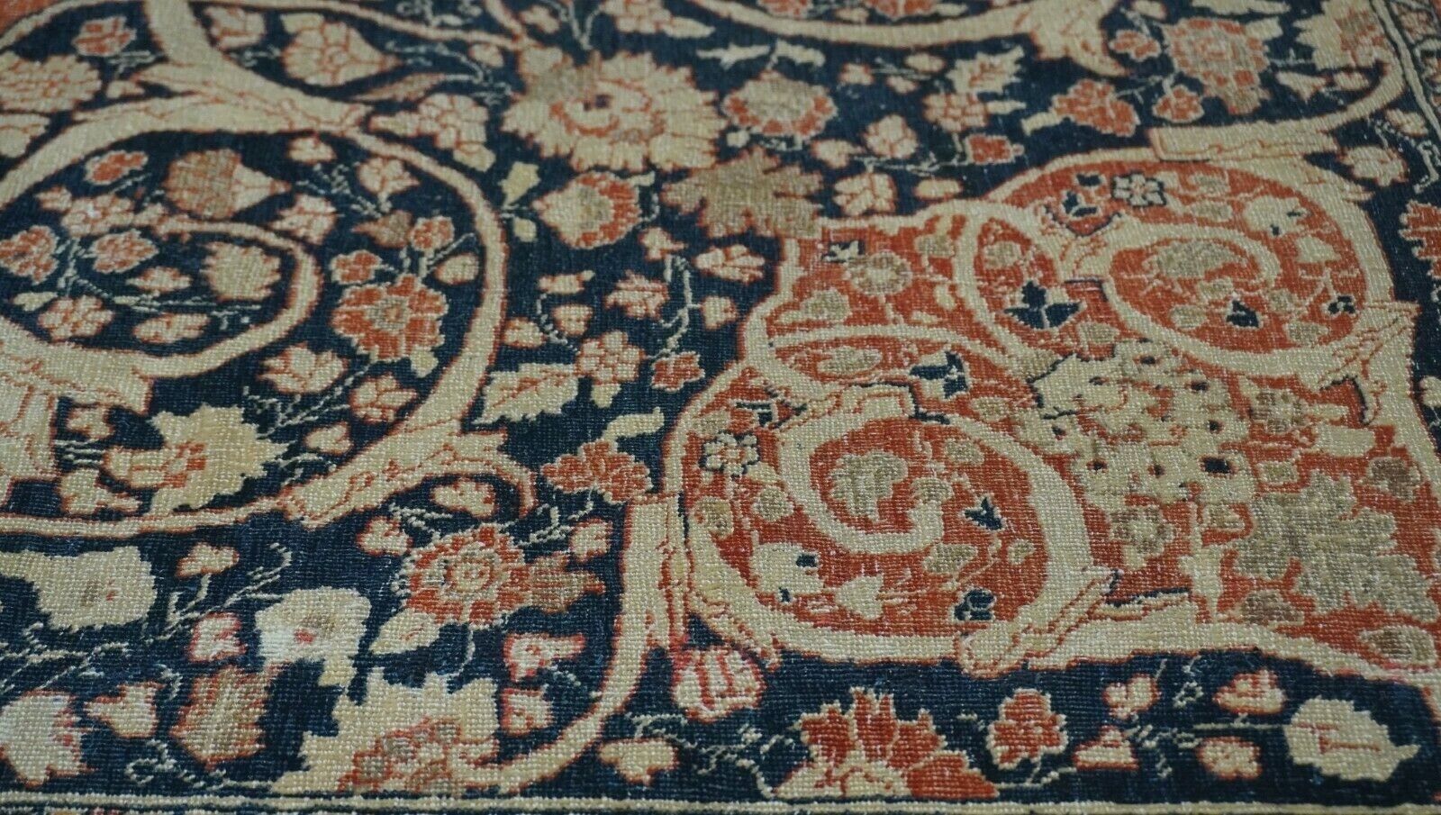 Antique 1880s Tabrizz Haj jalilii Hand Knotted Wool Oriental Rug 9′ x 13′