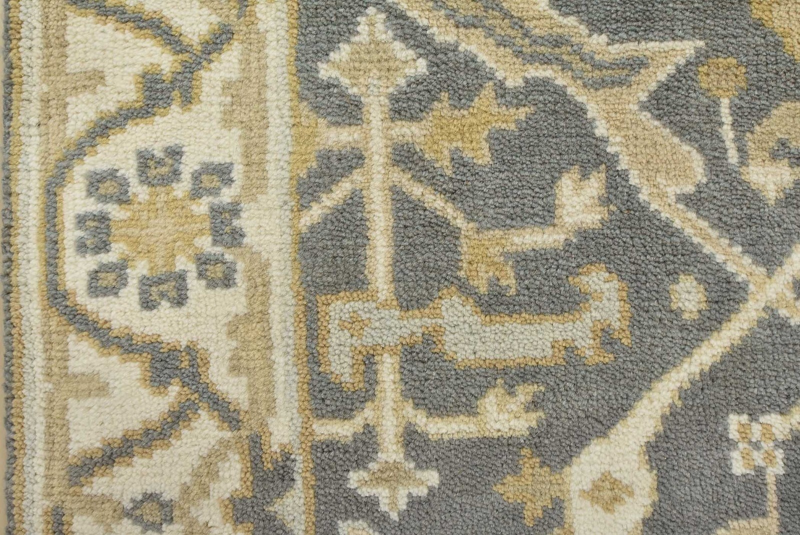 Oushak Rug 3’1” x 5’1” Grey Wool Traditional Tribal Hand-Knotted Oriental Carpet