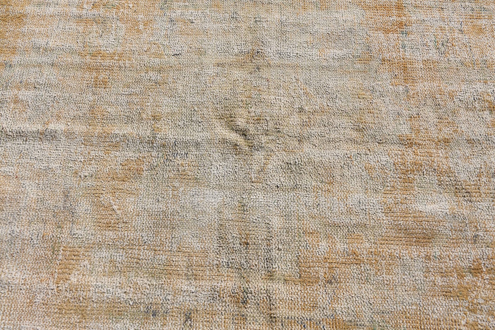 Vintage Rug, Area 3,8×7,8 ft Turkish Rug, Brown Blue Solid Wool Rug
