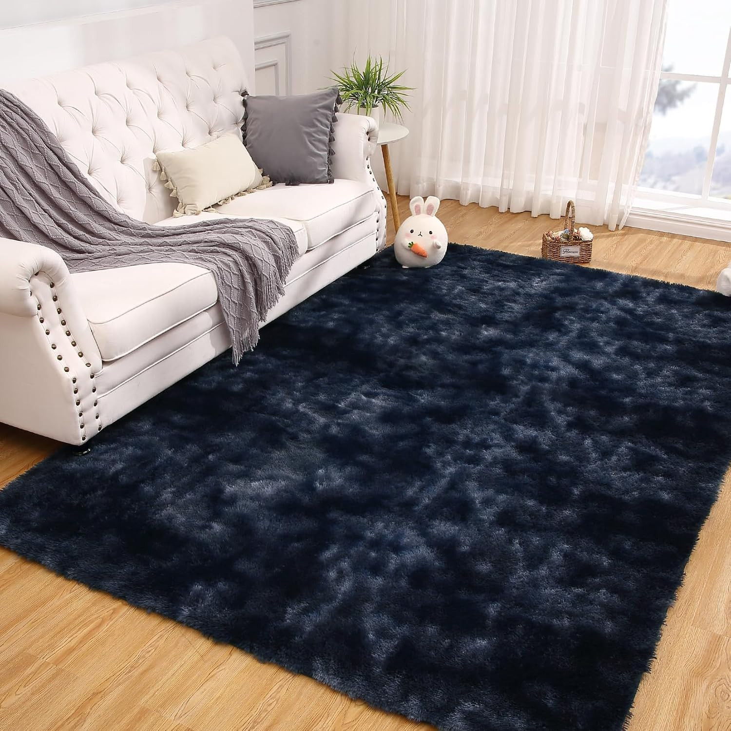 2’X6′ Soft Fluffy Runner Rug for Hallway, Tie-Dye Fuzzy Shaggy Runner for Bedsid