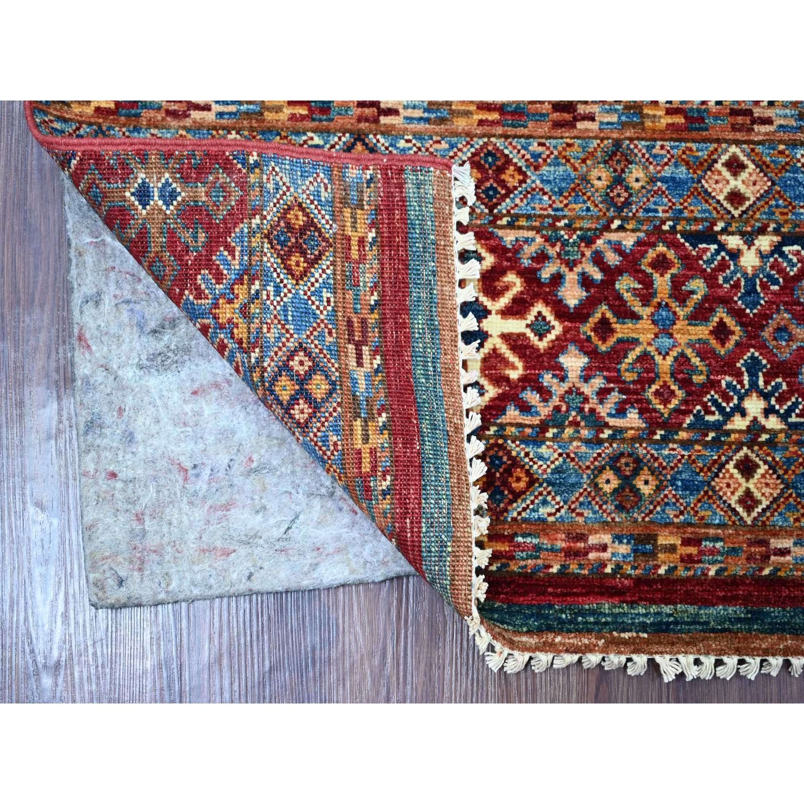 2’6″x6’7″ Colorful Super Kazak Khorjin Design Hand Knotted Wool Runner Rug 21413