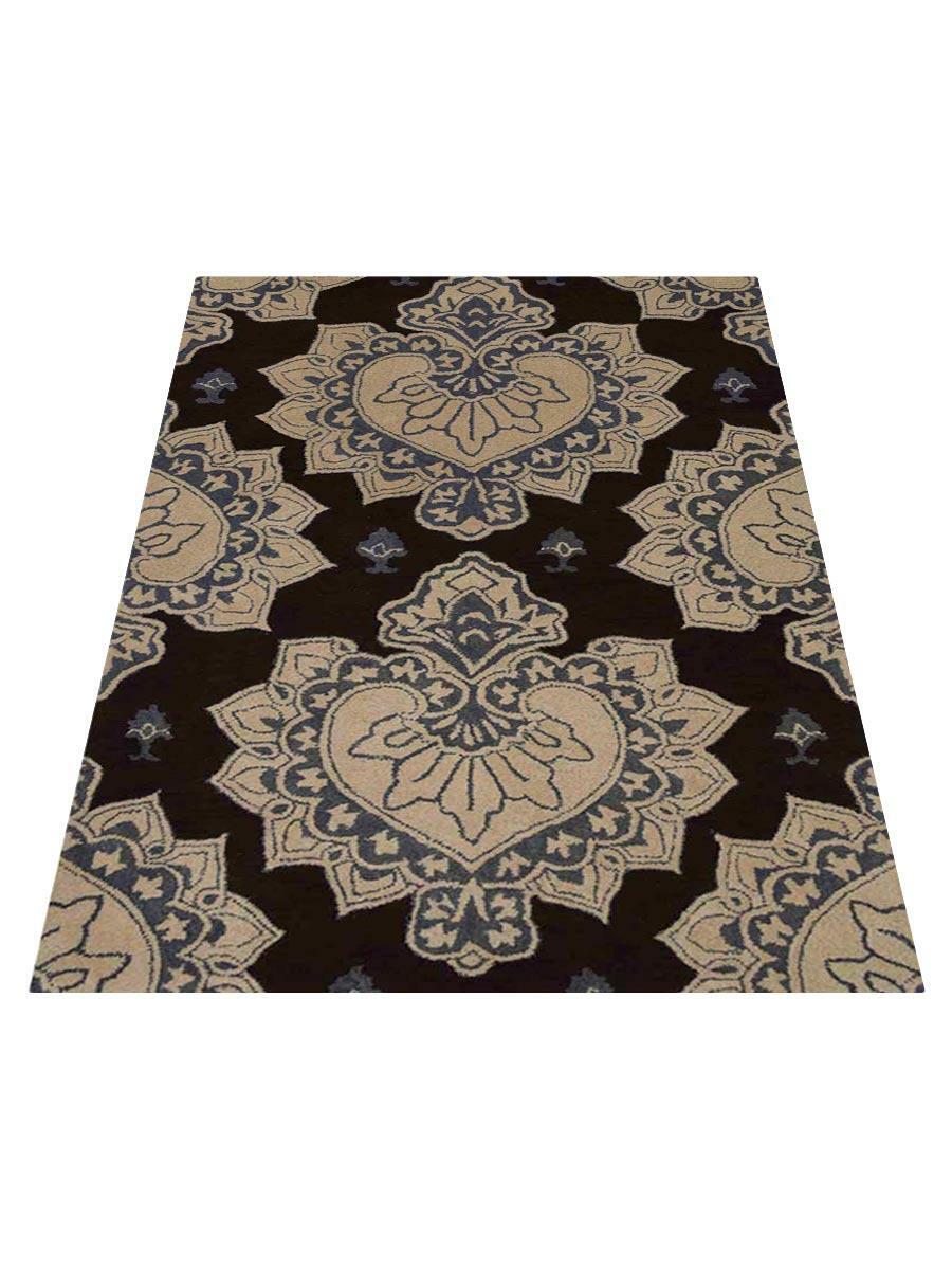 Hand Tufted Wool 5’x8′ Area Rug Floral Cream Brown BBH Homes BBK00507