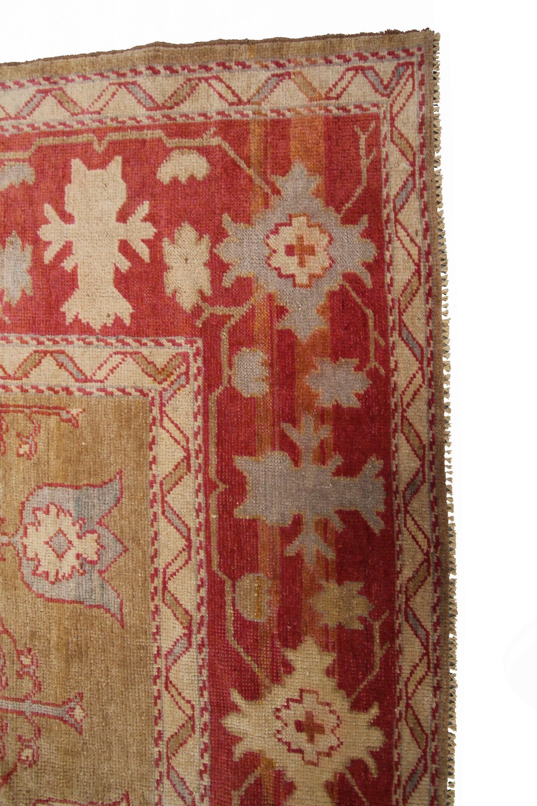 12×15 Vintage Turkish Oushak Rug Geometric Art Nouveau 361cm x 463cm